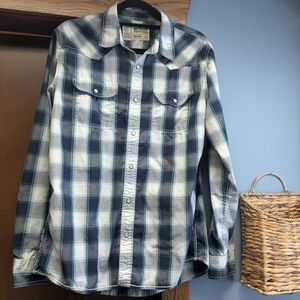 Men's Blue Plaid Shirt